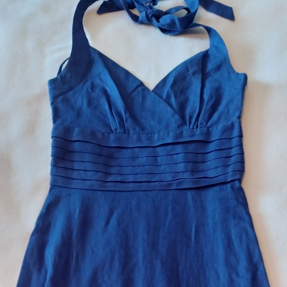 Purple linen halter dress - Picture 1 of 4